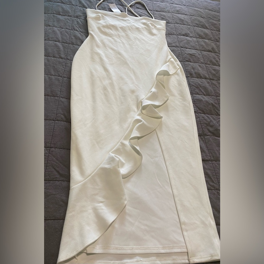 NWT White Strappy Ruffled Dress by Windsor |Size Large - Picture 4 of 13